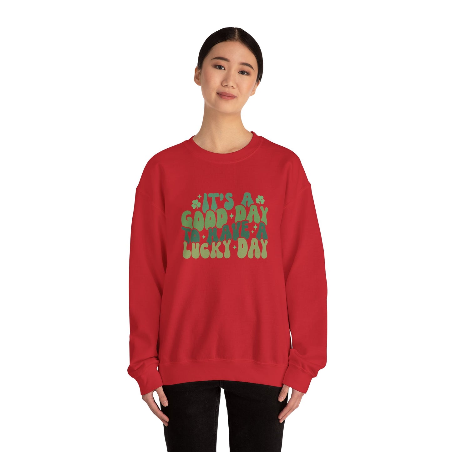 Its A Good Day, St Patricks Day, Lucky Day, Womens Heavy Blend Crewneck Sweatshirt