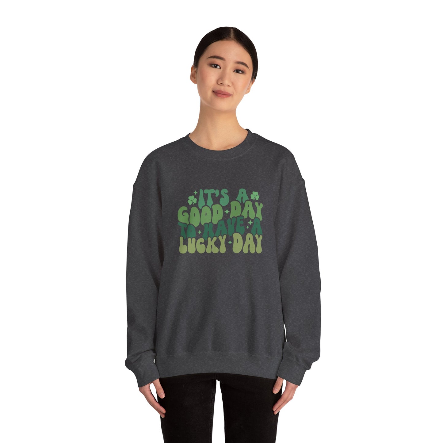 Its A Good Day, St Patricks Day, Lucky Day, Womens Heavy Blend Crewneck Sweatshirt