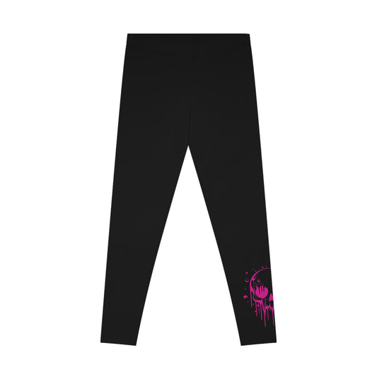 Skull Stretchy Leggings, Skull Stretchy Yoga Pants, Stretchy Skull Themed Casual Leggings
