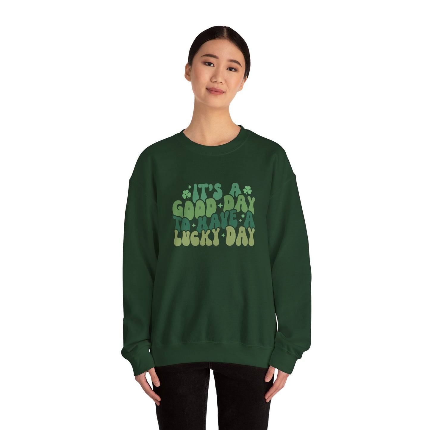 Its A Good Day, St Patricks Day, Lucky Day, Womens Heavy Blend Crewneck Sweatshirt