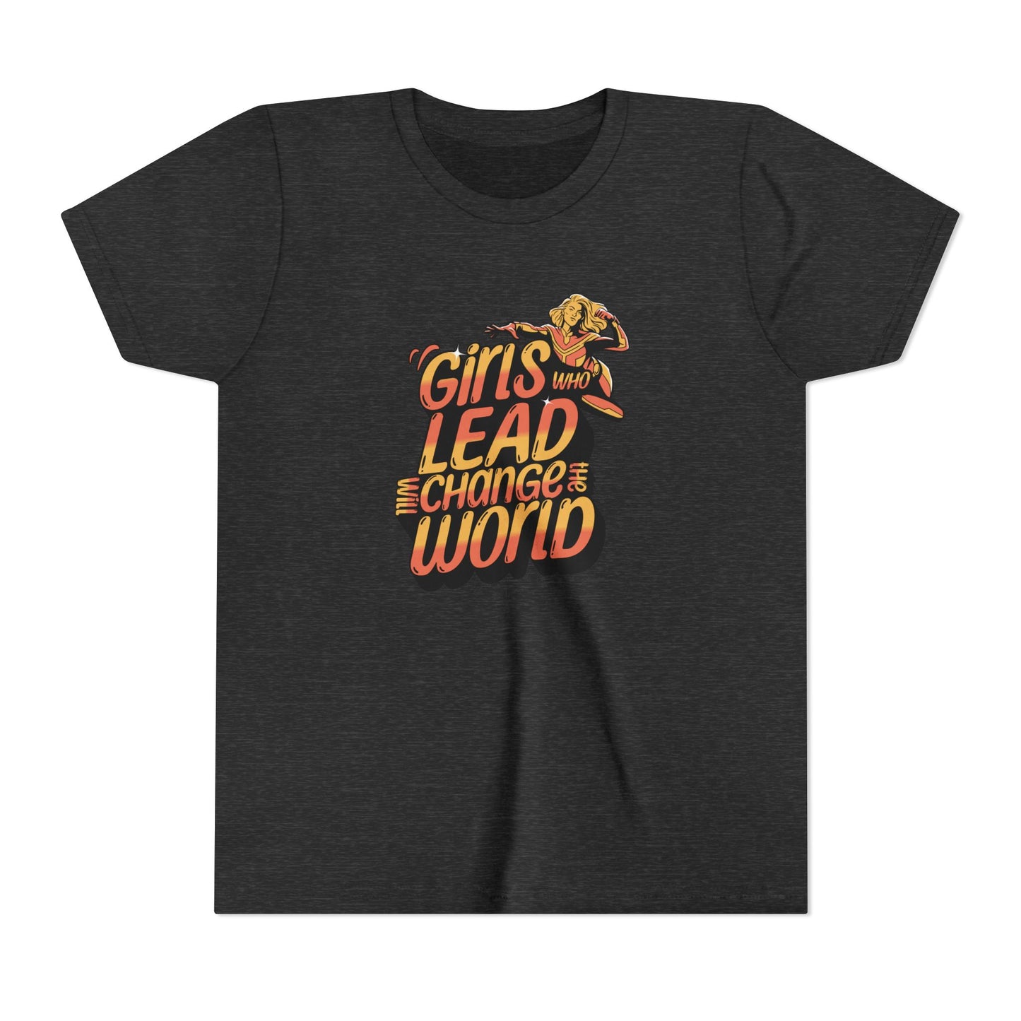 Youth Girls Who Lead Will Change the World Youth Short Sleeve T Shirt Kids