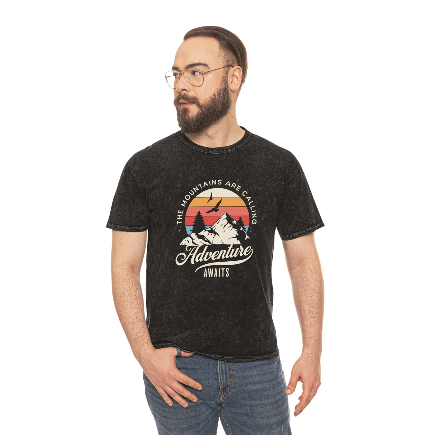 Mens Adventure Awaits - Mineral T-Shirt