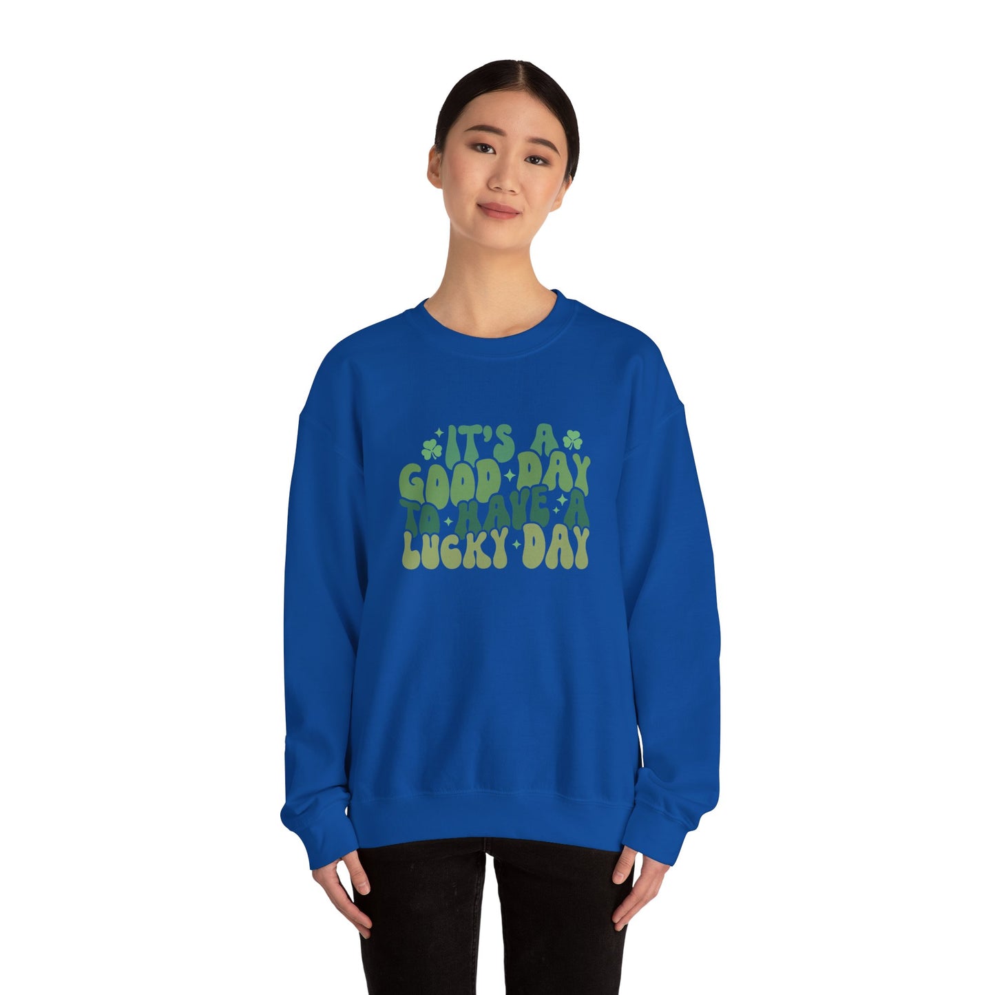 Its A Good Day, St Patricks Day, Lucky Day, Womens Heavy Blend Crewneck Sweatshirt