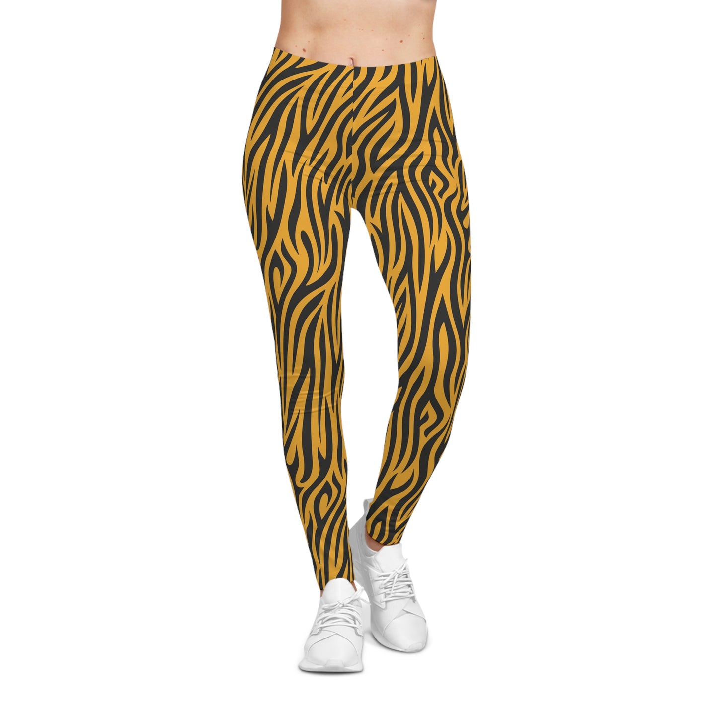 Tiger Striped Womens Casual Leggings for Working Out, Playing, Running Errands or Nothing At All