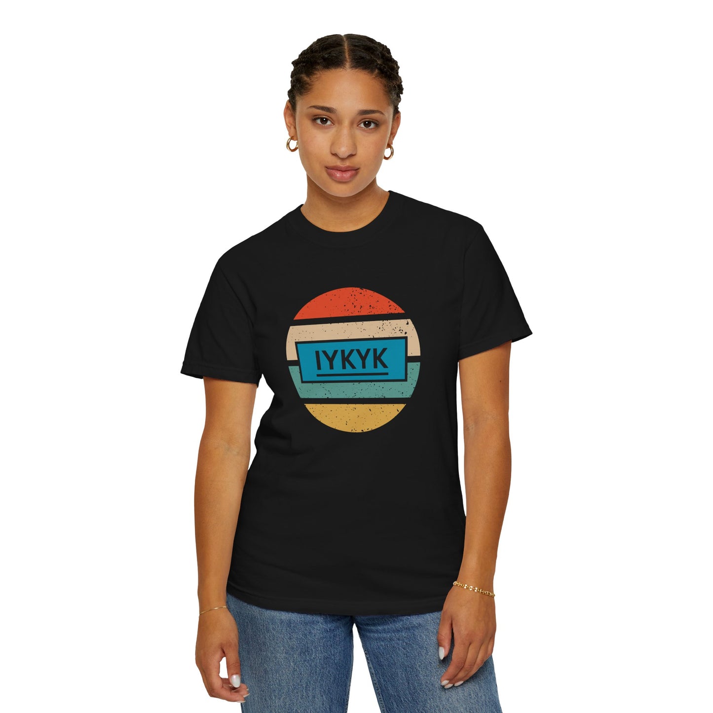 IYKYK Vintage Style Tee with Retro Rainbow