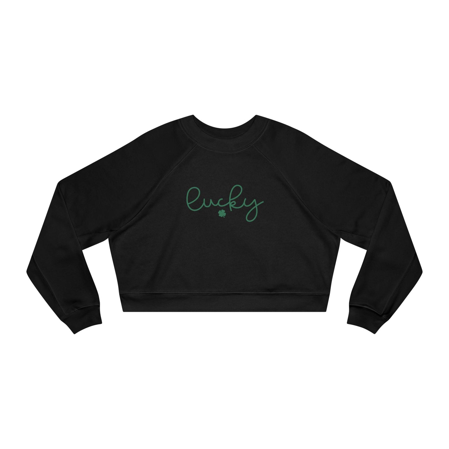 Lucky, St Patricks Day, Women's Cropped Fleece Pullover