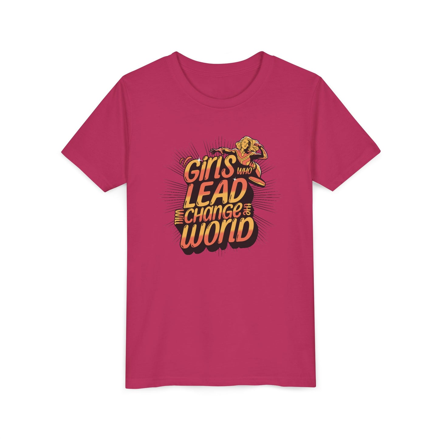 Youth Girls Who Lead Will Change the World Youth Short Sleeve T Shirt Kids