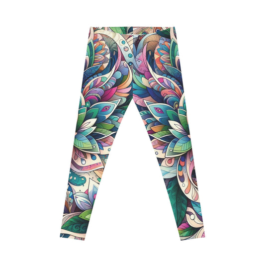 Custom Designed Floral Print Leggings, Womens Casual Leggings, Floral Print Yoga Pants, Workout pants