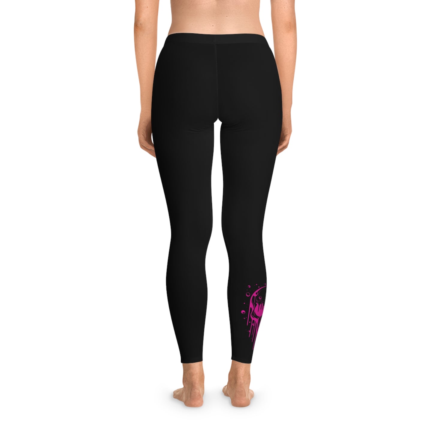 Skull Stretchy Leggings, Skull Stretchy Yoga Pants, Stretchy Skull Themed Casual Leggings