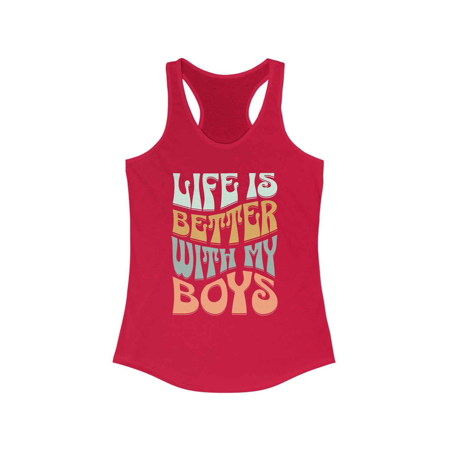 Life Is Better With My Boys Racerback Tank Top Boy Mom Tank Top Mom Of Boys Racerback Mother's Day Gift Christmas Gift Hanukkah Gift Boy Mom
