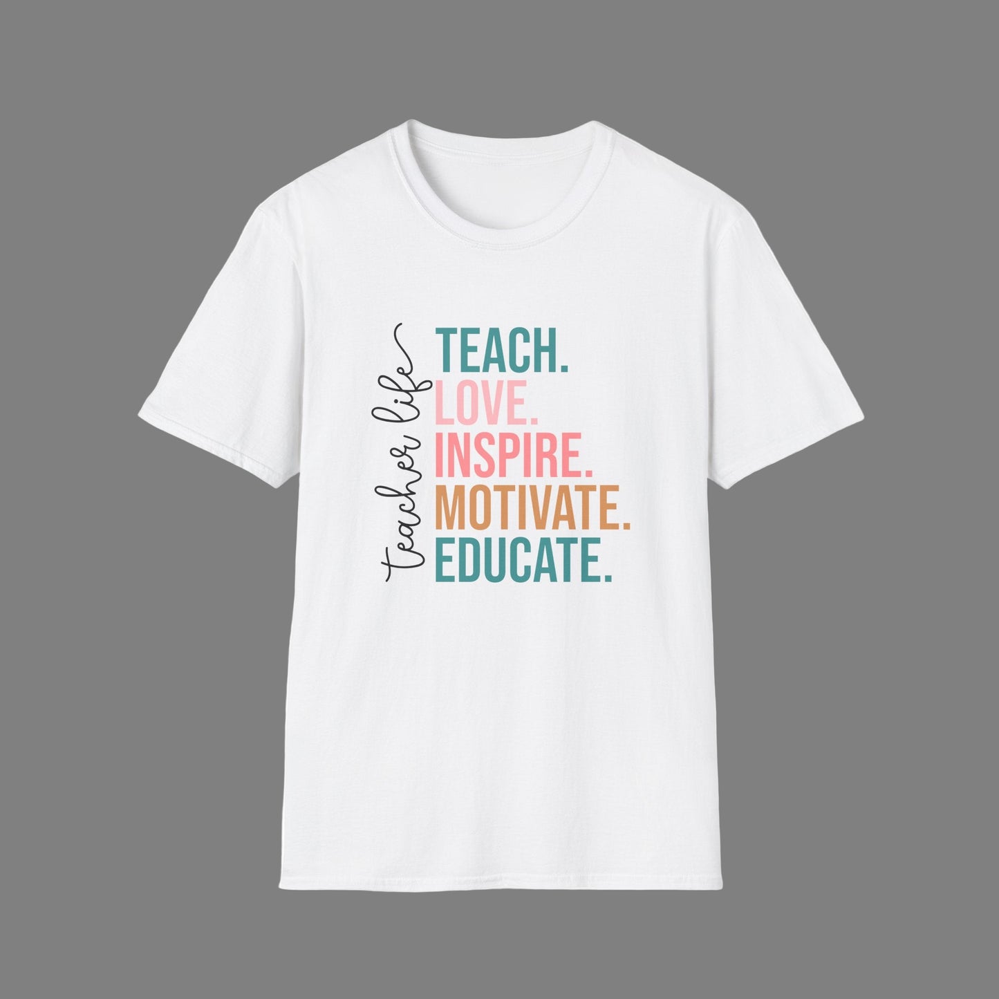 Inspire Teacher T-Shirt, Teach Love Inspire Motivate, Gift for Educators, Teacher Appreciation, Classroom Outfit