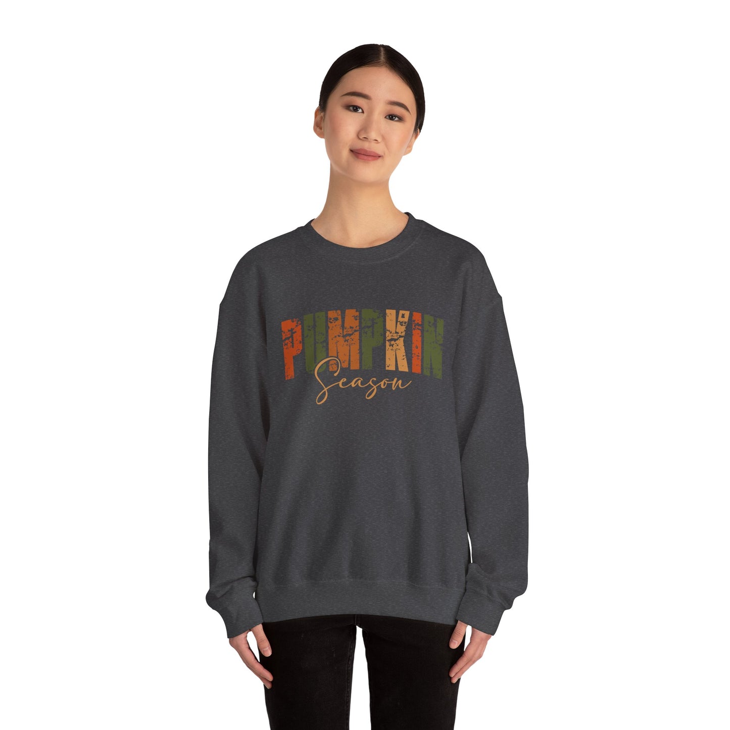 Pumpkin Season Crewneck Sweatshirt - Cozy Fall Fashion, Thanksgiving Gift, Autumn Apparel, Seasonal Style, Perfect for Halloween