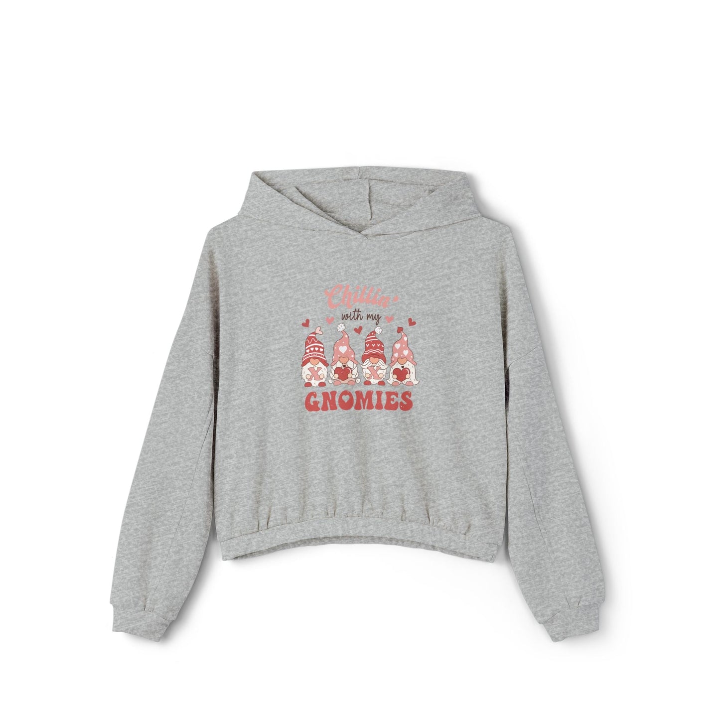 Chillin with My Gnomes Womens Cinched Bottom Hoodie, Cinched Hoodie, Gnome Themed Hoodie