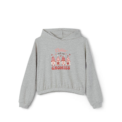 Chillin with My Gnomes Womens Cinched Bottom Hoodie, Cinched Hoodie, Gnome Themed Hoodie