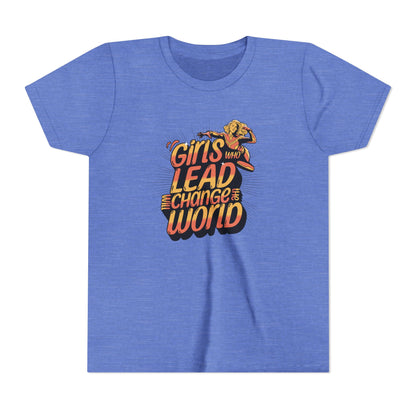 Youth Girls Who Lead Will Change the World Youth Short Sleeve T Shirt Kids