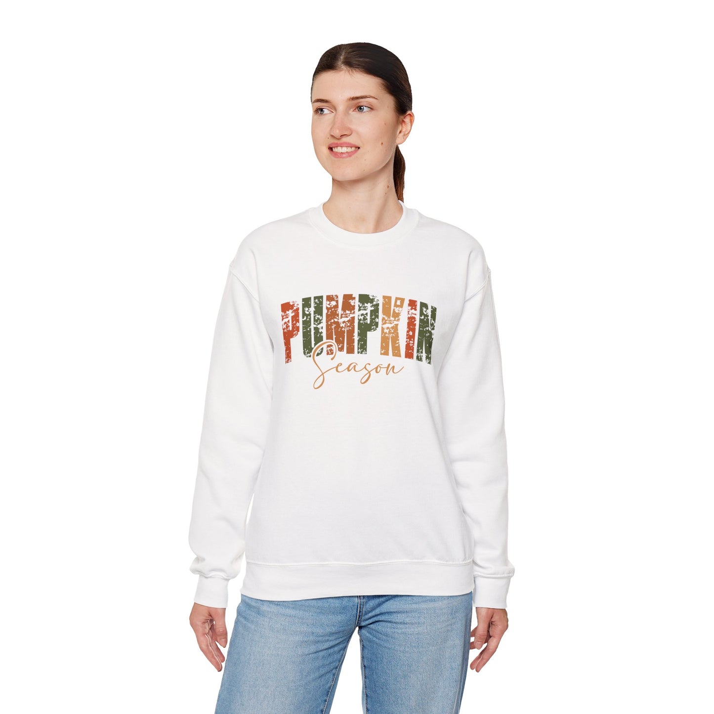 Pumpkin Season Crewneck Sweatshirt - Cozy Fall Fashion, Thanksgiving Gift, Autumn Apparel, Seasonal Style, Perfect for Halloween