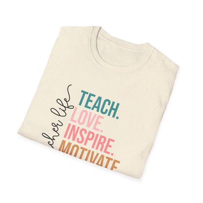 Inspire Teacher T-Shirt, Teach Love Inspire Motivate, Gift for Educators, Teacher Appreciation, Classroom Outfit