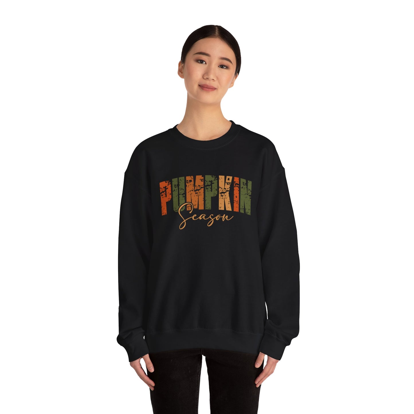 Pumpkin Season Crewneck Sweatshirt - Cozy Fall Fashion, Thanksgiving Gift, Autumn Apparel, Seasonal Style, Perfect for Halloween