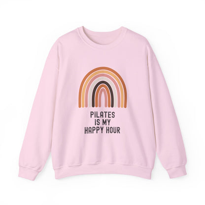 Pilates Rainbow Crewneck Sweatshirt, Cozy Exercise Sweatshirt, Gift for Fitness Lovers, Motivational Apparel, Workout Pullover