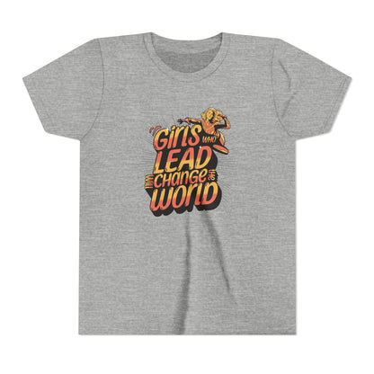 Youth Girls Who Lead Will Change the World Youth Short Sleeve T Shirt Kids