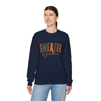 Cozy Sweatshirt for Fall - 'Sweater Weather' Unisex Crewneck, Perfect for Autumn Gatherings, Thanksgiving, Casual Wear, Gift Idea