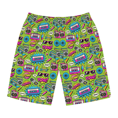 Men's 80s Retro Inspired Board Shorts