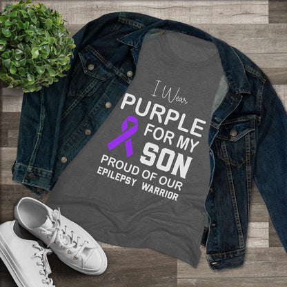 Epilepsy Support, Epilepsy Awarenes Women's Triblend Tee, Comfortable Womens TShirt, Support Our Son, Epilepsy TShirt