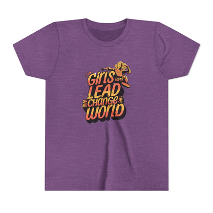 Youth Girls Who Lead Will Change the World Youth Short Sleeve T Shirt Kids