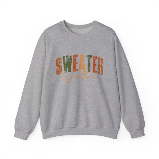 Cozy Sweatshirt for Fall - 'Sweater Weather' Unisex Crewneck, Perfect for Autumn Gatherings, Thanksgiving, Casual Wear, Gift Idea