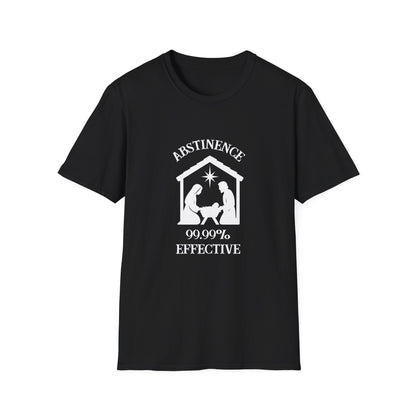 Abstinence  99.99% Effective Funny T-Shirt | Christmas Humor Religious Humor
