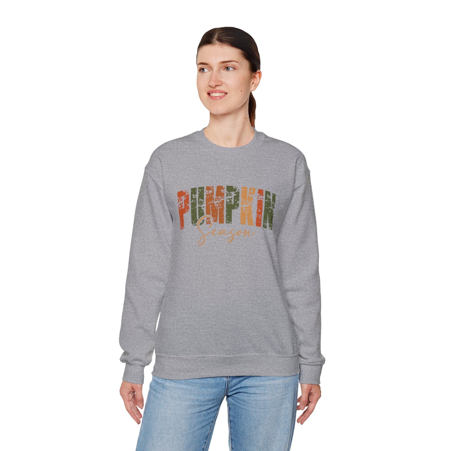 Pumpkin Season Crewneck Sweatshirt - Cozy Fall Fashion, Thanksgiving Gift, Autumn Apparel, Seasonal Style, Perfect for Halloween