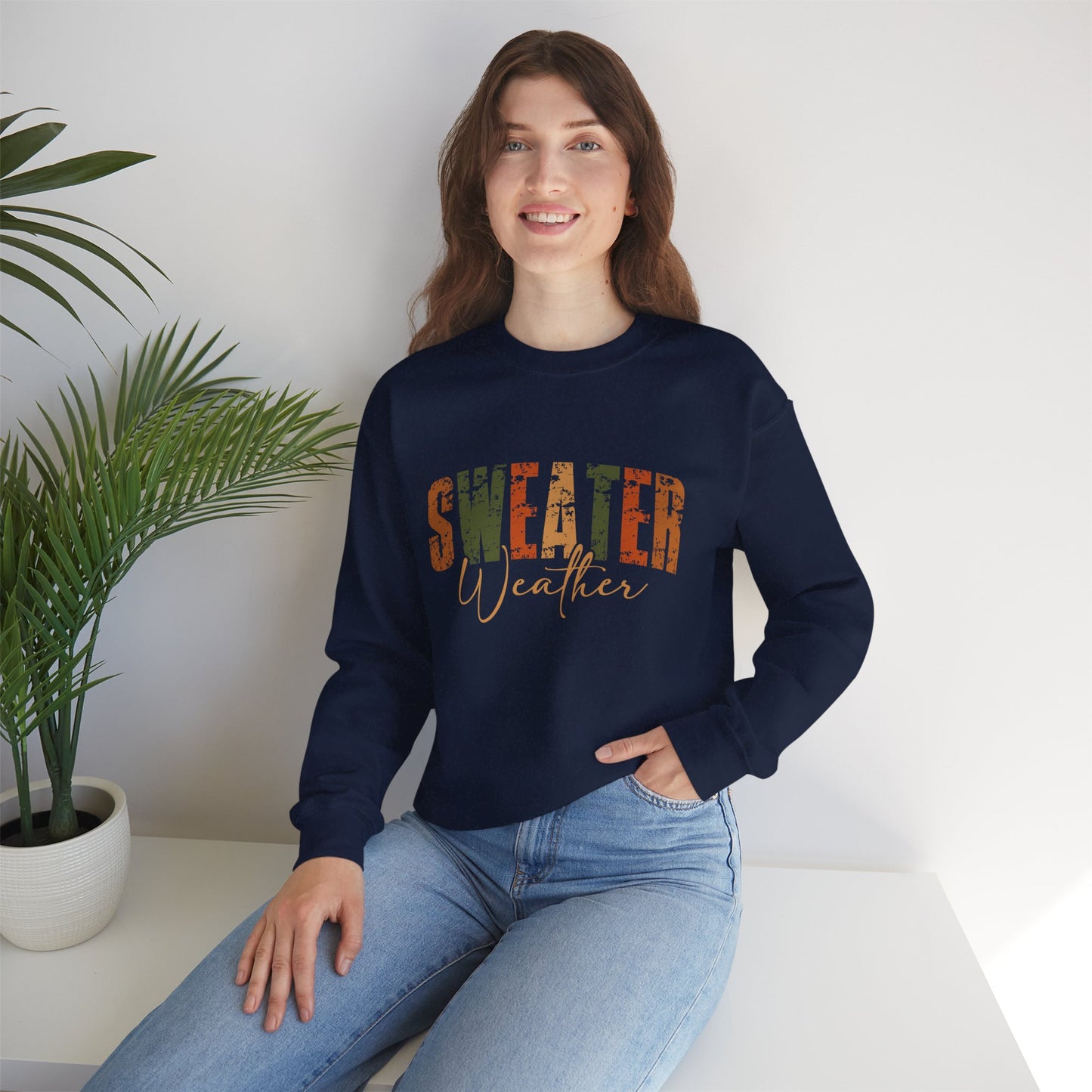 Cozy Sweatshirt for Fall - 'Sweater Weather' Unisex Crewneck, Perfect for Autumn Gatherings, Thanksgiving, Casual Wear, Gift Idea