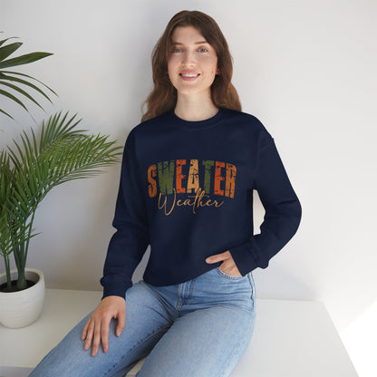 Cozy Sweatshirt for Fall - 'Sweater Weather' Unisex Crewneck, Perfect for Autumn Gatherings, Thanksgiving, Casual Wear, Gift Idea
