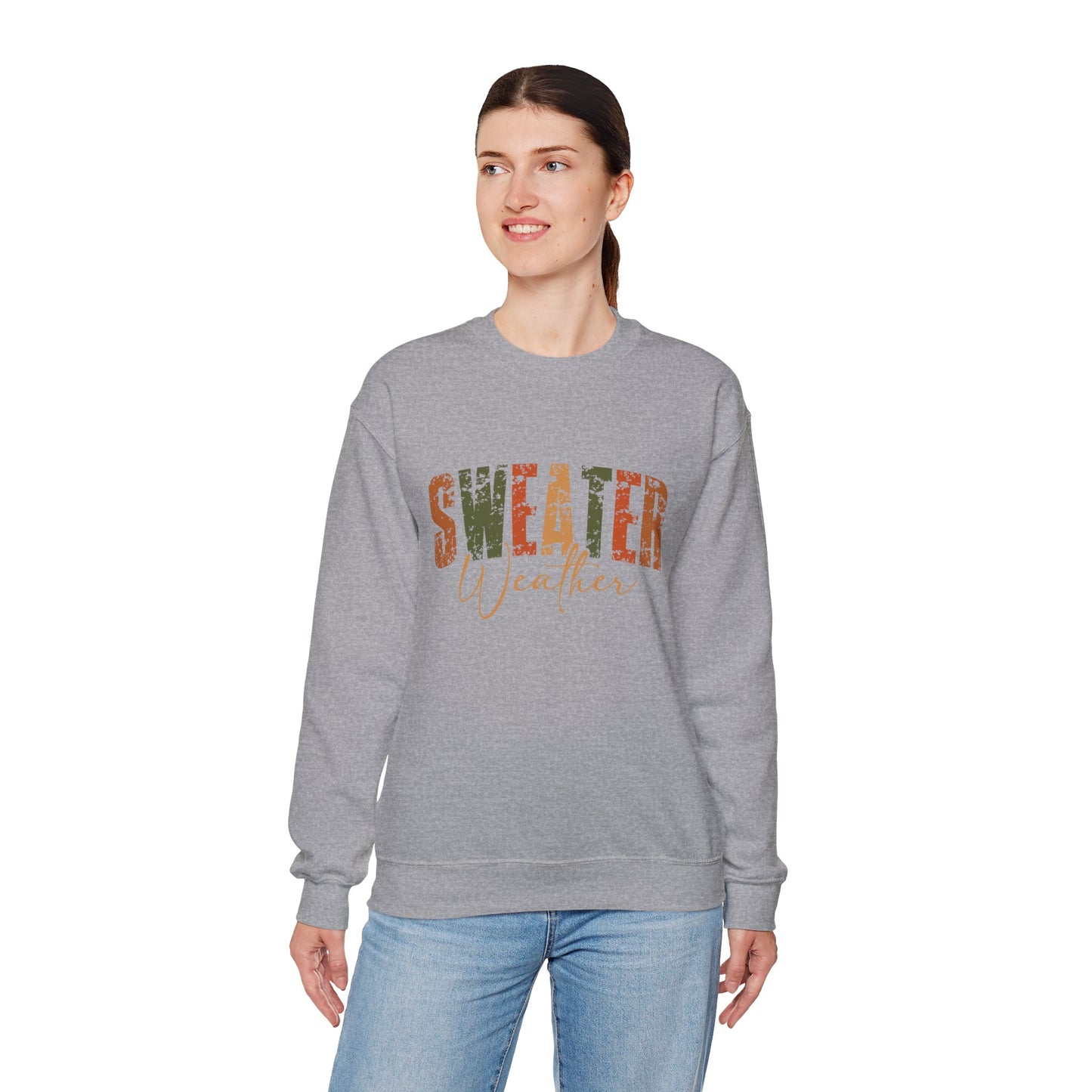 Cozy Sweatshirt for Fall - 'Sweater Weather' Unisex Crewneck, Perfect for Autumn Gatherings, Thanksgiving, Casual Wear, Gift Idea