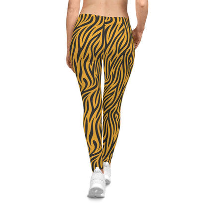 Tiger Striped Womens Casual Leggings for Working Out, Playing, Running Errands or Nothing At All