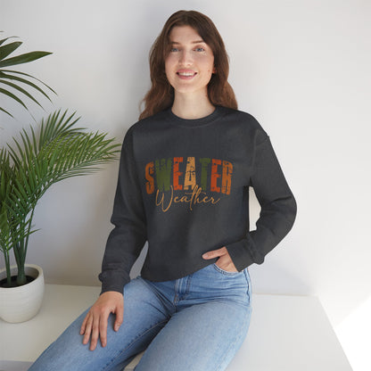 Cozy Sweatshirt for Fall - 'Sweater Weather' Unisex Crewneck, Perfect for Autumn Gatherings, Thanksgiving, Casual Wear, Gift Idea