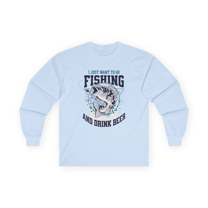 I Just Want To Go Fishing - Cotton Long Sleeve Tee