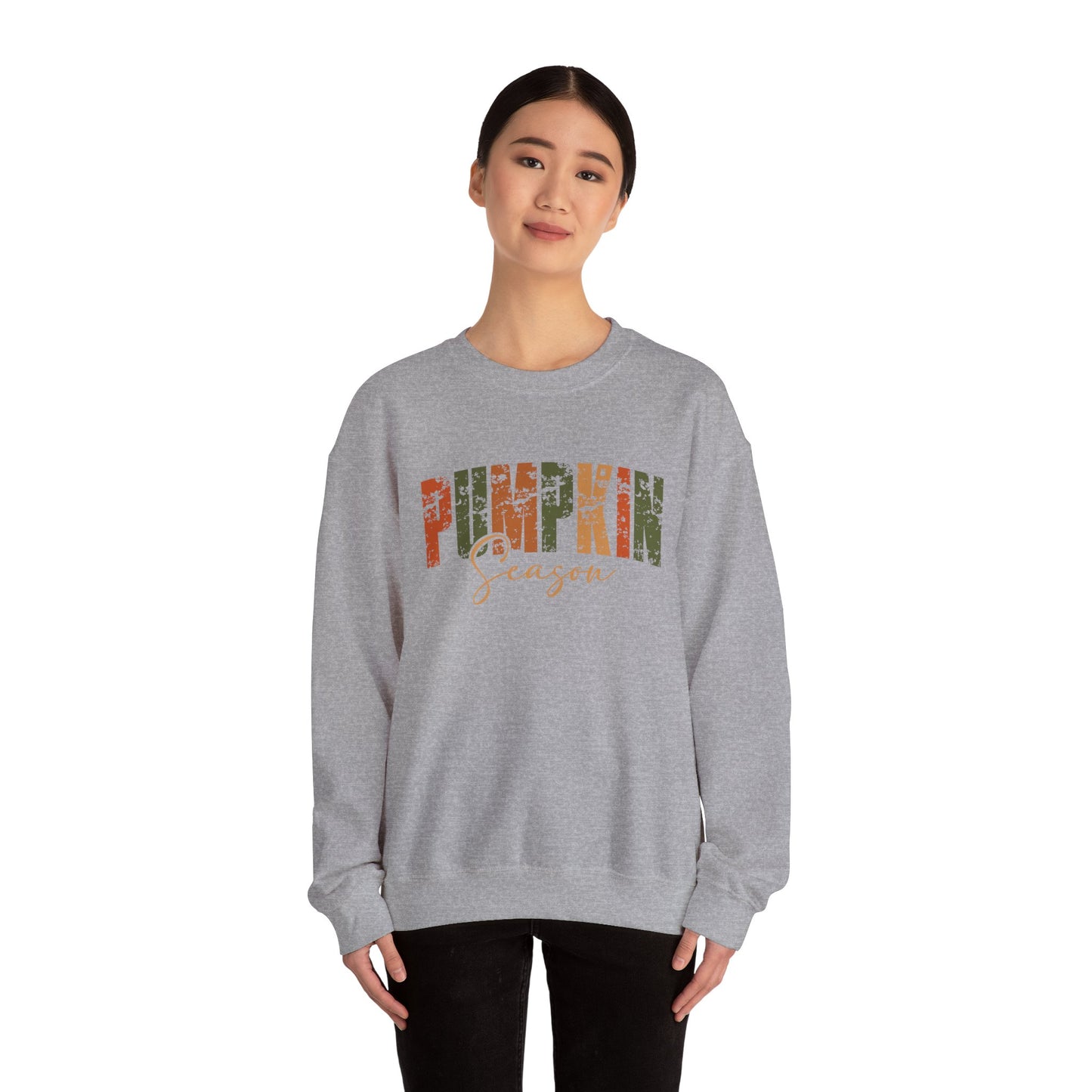 Pumpkin Season Crewneck Sweatshirt - Cozy Fall Fashion, Thanksgiving Gift, Autumn Apparel, Seasonal Style, Perfect for Halloween