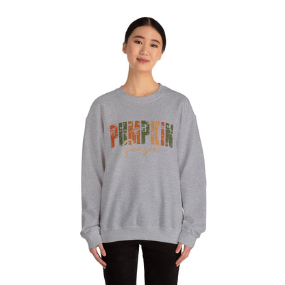 Pumpkin Season Crewneck Sweatshirt - Cozy Fall Fashion, Thanksgiving Gift, Autumn Apparel, Seasonal Style, Perfect for Halloween