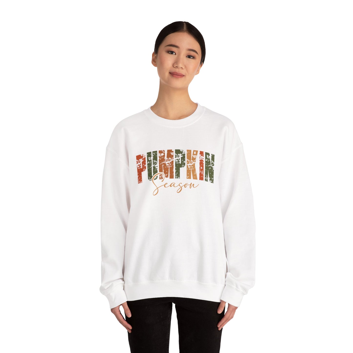 Pumpkin Season Crewneck Sweatshirt - Cozy Fall Fashion, Thanksgiving Gift, Autumn Apparel, Seasonal Style, Perfect for Halloween