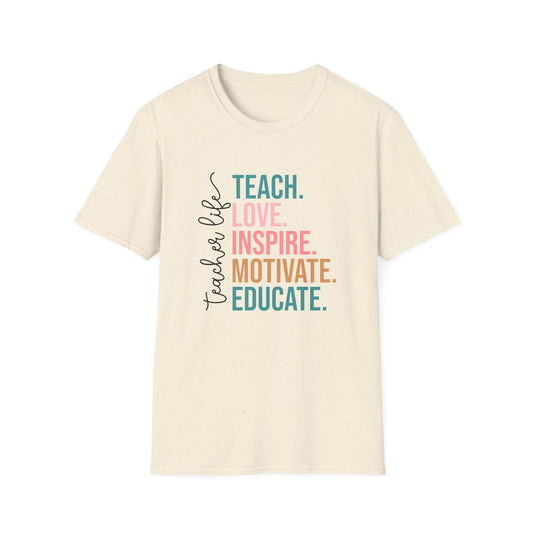 Inspire Teacher T-Shirt, Teach Love Inspire Motivate, Gift for Educators, Teacher Appreciation, Classroom Outfit