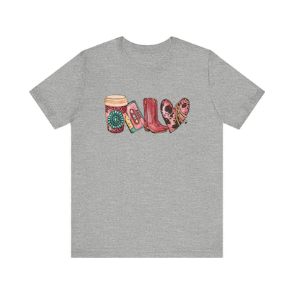 Lattes Mixed Tapes Country and Love Unisex Jersey Short Sleeve Tee