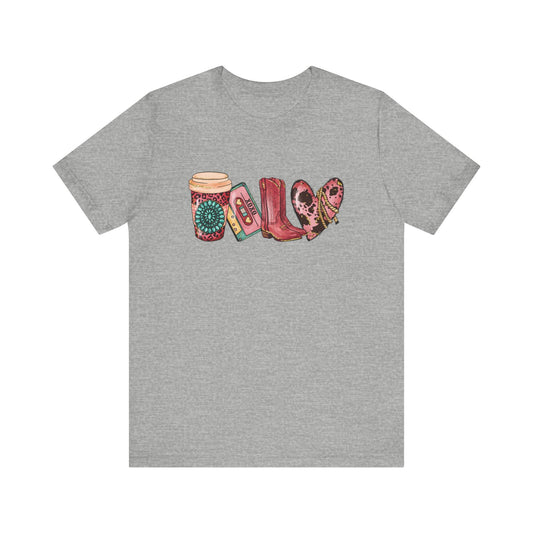 Lattes Mixed Tapes Country and Love Unisex Jersey Short Sleeve Tee