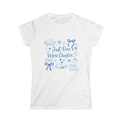 Book Lover's Softstyle Tee, Just One More Chapter Shirt, Reader Gift, Literary T-Shirt, Cozy Book Apparel, Reading Tee