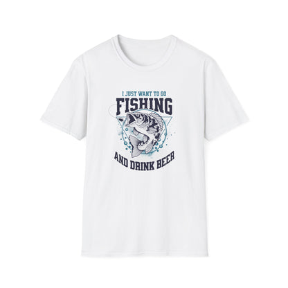 Fishing and Beer - Unisex Softstyle T-Shirt