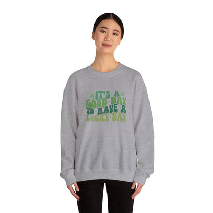 Its A Good Day, St Patricks Day, Lucky Day, Womens Heavy Blend Crewneck Sweatshirt