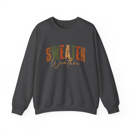 Cozy Sweatshirt for Fall - 'Sweater Weather' Unisex Crewneck, Perfect for Autumn Gatherings, Thanksgiving, Casual Wear, Gift Idea