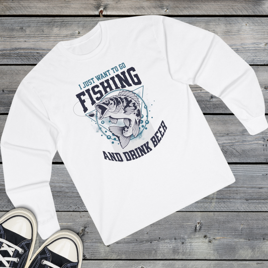 I Just Want To Go Fishing - Cotton Long Sleeve Tee
