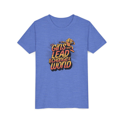 Youth Girls Who Lead Will Change the World Youth Short Sleeve T Shirt Kids