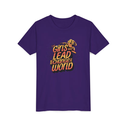 Youth Girls Who Lead Will Change the World Youth Short Sleeve T Shirt Kids